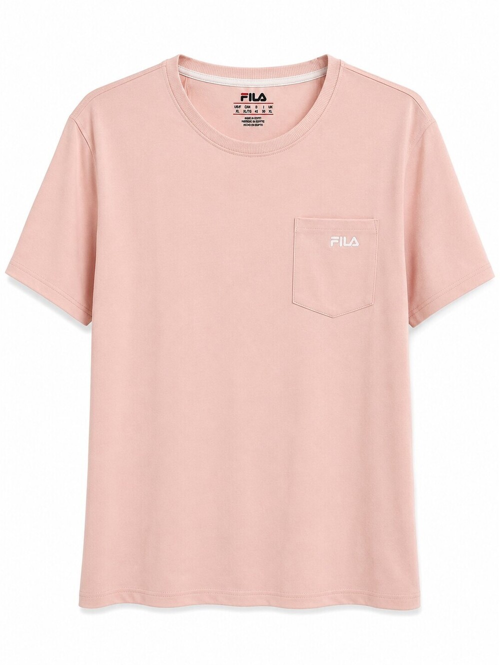 FILA Pocket T Shirt Pink XL Short Sleeve Stretch Athleisure Casual Tee